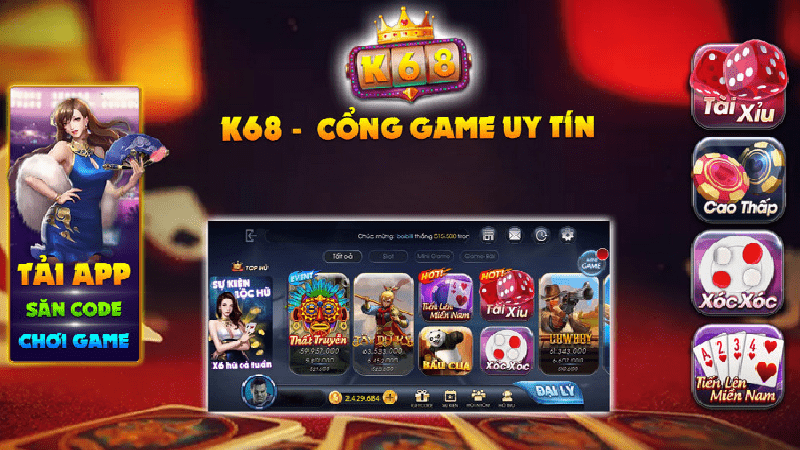 K68 Club còn liên kết với nhiều ngân hàng