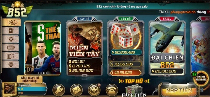 Những game hiện có tại B52 club