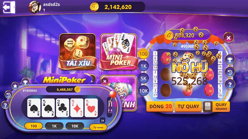 Trò chơi trong cổng game đã tích hợp nhiều tính năng rất hiện đại