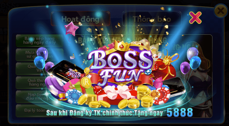 Bossfun được biết đến là cổng game uy tín có nguồn lực tài chính mạnh