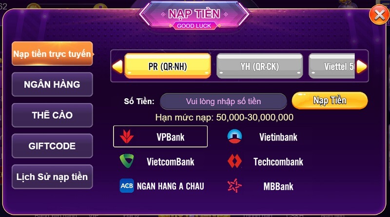 Gửi tiền vào ví game nhanh gọn, cực dễ