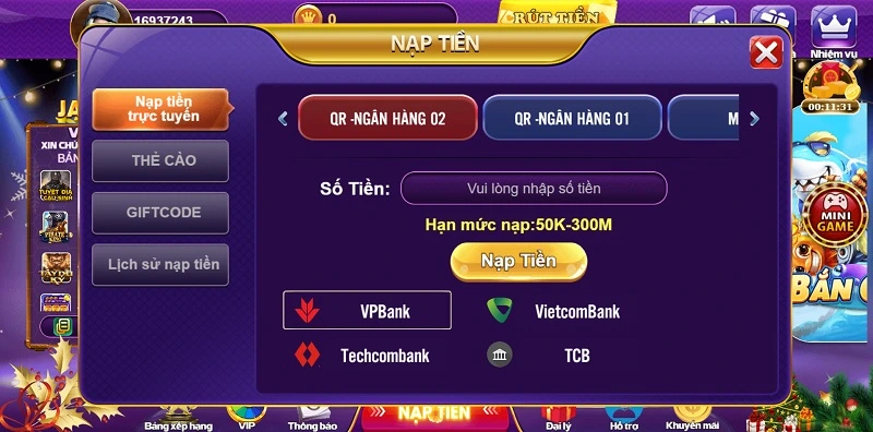 68 game bài cung cấp nhiều phương thức nạp tiền để cá cược tuyệt địa cầu sinh