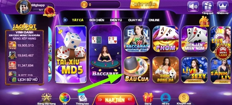 Bầu cua 68 game bài là một trò chơi đầy hấp dẫn