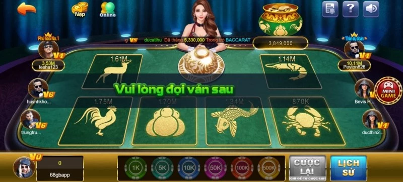 Bầu cua tại 68 game bài thu hút rất nhiều người chơi