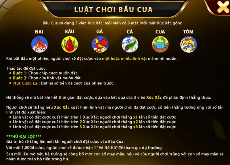 Hướng dẫn luật chơi bầu cua mini 68 game bài cho tân thủ