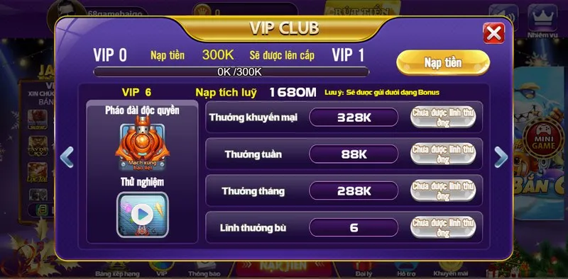 Sơ lược về cấp độ vip club của 68 game bài