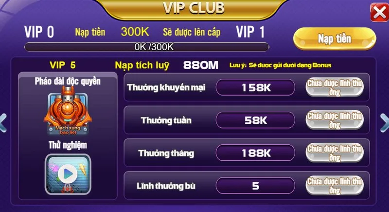 Thưởng tăng chế độ vip 68 game bài vô cùng hấp dẫn