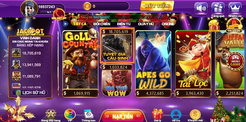 Tuyệt địa cầu sinh 68 game bài đỉnh cao slot game đổi thưởng 