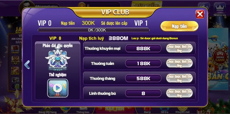 Vip club là chế độ đặc biệt 68 game bài dành cho cược thủ